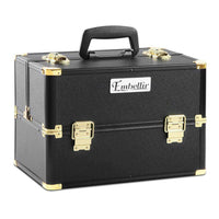 Embellir Portable Cosmetic Beauty Makeup Case - Black & Gold Kings Warehouse 