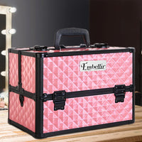 Embellir Portable Cosmetic Beauty Makeup Case - Diamond Pink Cosmetic Storage Kings Warehouse 
