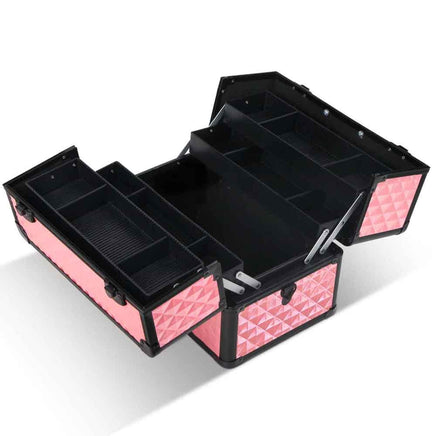 Embellir Portable Cosmetic Beauty Makeup Case - Diamond Pink Cosmetic Storage Kings Warehouse 