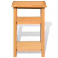 End Table with Magazine Shelf 27x35x55 cm Solid Oak Wood Kings Warehouse 