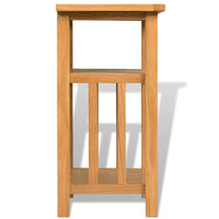 End Table with Magazine Shelf 27x35x55 cm Solid Oak Wood Kings Warehouse 