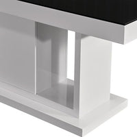 Espresso Dining Table Black Glass & White Painting New Arrivals Kings Warehouse 