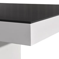 Espresso Dining Table Black Glass & White Painting New Arrivals Kings Warehouse 