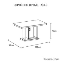 Espresso Dining Table Black Glass & White Painting New Arrivals Kings Warehouse 