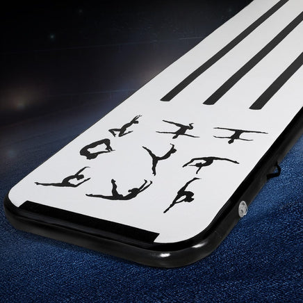 Everfit 3M Air Track Gymnastics Tumbling Mat Exercise Cheerleading Unique Black Kings Warehouse 
