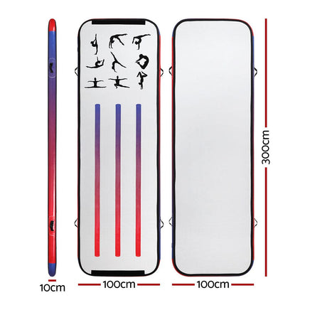 Everfit 3M Air Track Gymnastics Tumbling Mat Exercise Cheerleading Unique Style Kings Warehouse 