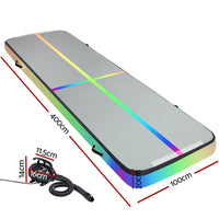 Everfit 4M Air Track Gymnastics Tumbling Exercise Mat Inflatable Mats 20CM Thick + Pump Kings Warehouse 