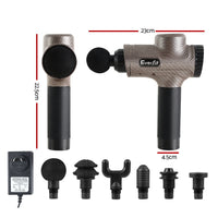 Everfit Massage Gun 6 Heads Massager Electric LCD Vibration Relief Percussion Massage Kings Warehouse 