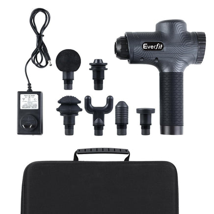 Everfit Massage Gun 6 Heads Vibration Massager Muscle Percussion Tissue Therapy Massage Kings Warehouse 