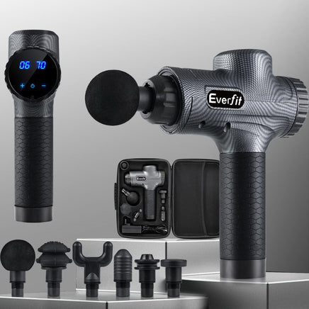 Everfit Massage Gun 6 Heads Vibration Massager Muscle Percussion Tissue Therapy Massage Kings Warehouse 