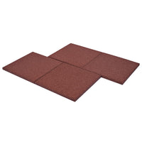 Fall Protection Tiles 12 pcs Rubber 50x50x3 cm Red Kings Warehouse 