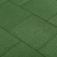 Fall Protection Tiles 18 pcs Rubber 50x50x3 cm Green
