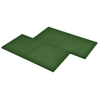 Fall Protection Tiles 24 pcs Rubber 50x50x3 cm Green Kings Warehouse 