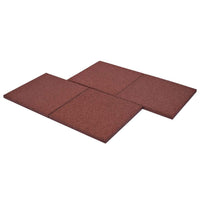 Fall Protection Tiles 6 pcs Rubber 50x50x3 cm Red Kings Warehouse 