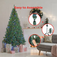 Festiss 2.4m Christmas Tree with 4 Colour LED FS-TREE-07 KingsWarehouse 