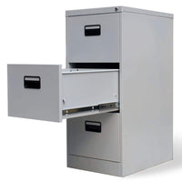 File Cabinet with 3 Drawers Grey 102,5 cm Steel Kings Warehouse 