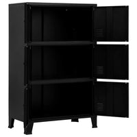 Filing Cabinet with 6 Doors Industrial Black 75x40x120 cm Steel Kings Warehouse 