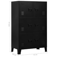 Filing Cabinet with 6 Doors Industrial Black 75x40x120 cm Steel Kings Warehouse 