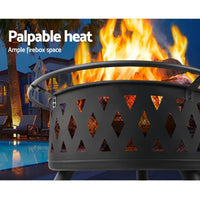 Fire Pit BBQ Charcoal Grill Ring Portable Outdoor Kitchen Fireplace 32" Grillz Kings Warehouse 
