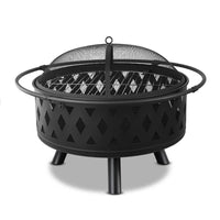 Fire Pit BBQ Charcoal Grill Ring Portable Outdoor Kitchen Fireplace 32" Grillz Kings Warehouse 