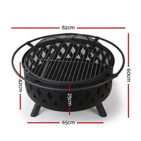 Fire Pit BBQ Charcoal Grill Ring Portable Outdoor Kitchen Fireplace 32" Grillz Kings Warehouse 