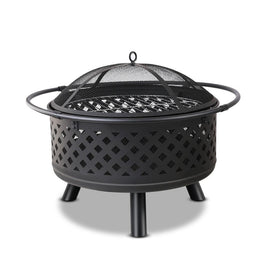 Fire Pit BBQ Grill Smoker Portable Outdoor Fireplace Patio Heater Pits 30" Grillz Kings Warehouse 