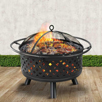 Fire Pit BBQ Grill Smoker Portable Outdoor Fireplace Patio Heater Pits 30" Grillz Kings Warehouse 