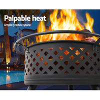 Fire Pit BBQ Grill Smoker Portable Outdoor Fireplace Patio Heater Pits 30" Grillz Kings Warehouse 