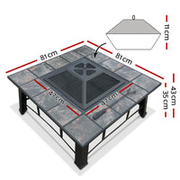 Fire Pit BBQ Grill Smoker Table Outdoor Garden Ice Pits Wood Firepit Garden Kings Warehouse 