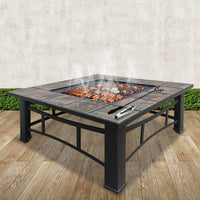 Fire Pit BBQ Grill Smoker Table Outdoor Garden Ice Pits Wood Firepit Garden Kings Warehouse 
