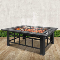 Fire Pit BBQ Grill Stove Table Ice Pits Patio Fireplace Heater 3 IN 1 Garden Kings Warehouse 