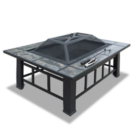 Fire Pit BBQ Grill Stove Table Ice Pits Patio Fireplace Heater 3 IN 1 Garden Kings Warehouse 