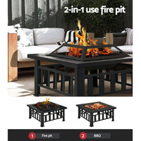 Fire Pit BBQ Table Grill Outdoor Garden Wood Burning Fireplace Stove Home & Garden > Firepits Kings Warehouse 
