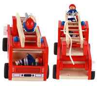 Fire truck wooden 3 years + with ladder and firemen Fire engine Red Kings Warehouse 
