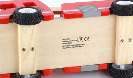 Fire truck wooden 3 years + with ladder and firemen Fire engine Red Kings Warehouse 