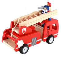 Fire truck wooden 3 years + with ladder and firemen Fire engine Red Kings Warehouse 