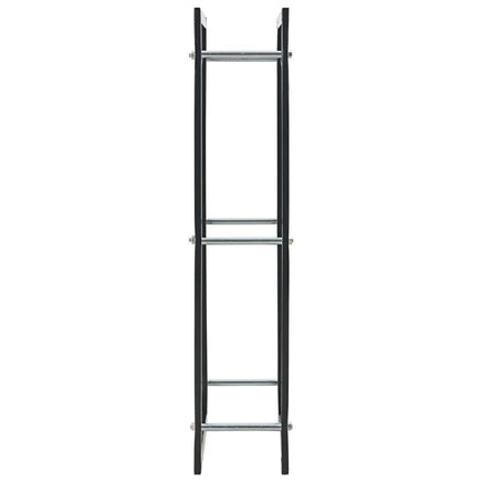 Firewood Rack Black 44x20x100 cm Steel Kings Warehouse 