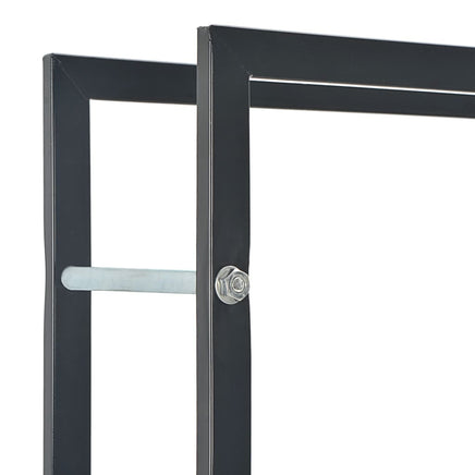 Firewood Rack Black 44x20x100 cm Steel Kings Warehouse 