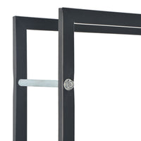 Firewood Rack Black 50x20x150 cm Steel Kings Warehouse 