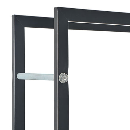 Firewood Rack Black 50x20x150 cm Steel Kings Warehouse 