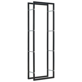 Firewood Rack Black 50x20x150 cm Steel Kings Warehouse 