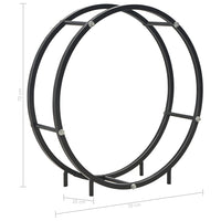 Firewood Rack Black 70x20x70 cm Steel Kings Warehouse 