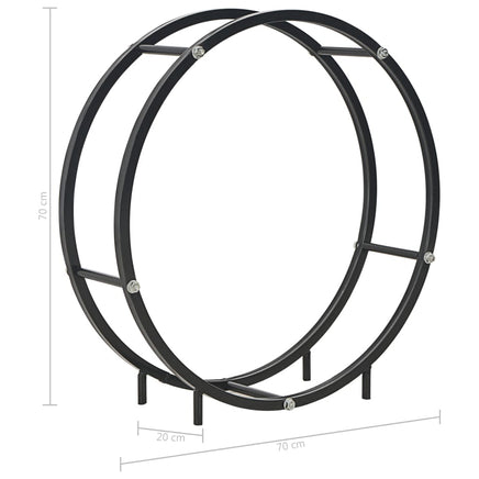 Firewood Rack Black 70x20x70 cm Steel Kings Warehouse 