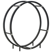 Firewood Rack Black 70x20x70 cm Steel Kings Warehouse 