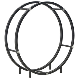 Firewood Rack Black 70x20x70 cm Steel Kings Warehouse 