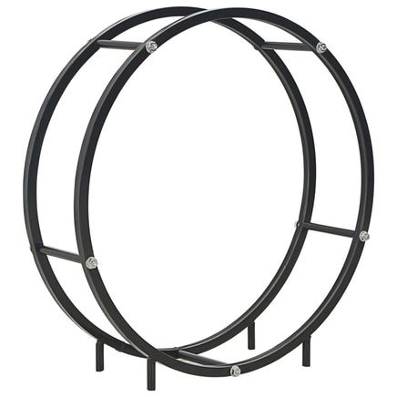 Firewood Rack Black 70x20x70 cm Steel Kings Warehouse 