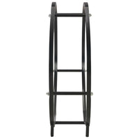 Firewood Rack Black 70x20x70 cm Steel Kings Warehouse 