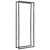 Firewood Rack Black 80x25x200 cm Steel Kings Warehouse 