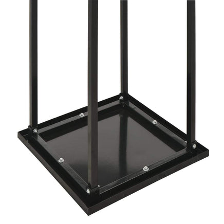 Firewood Rack with Base Black 37x37x113 cm Steel Kings Warehouse 