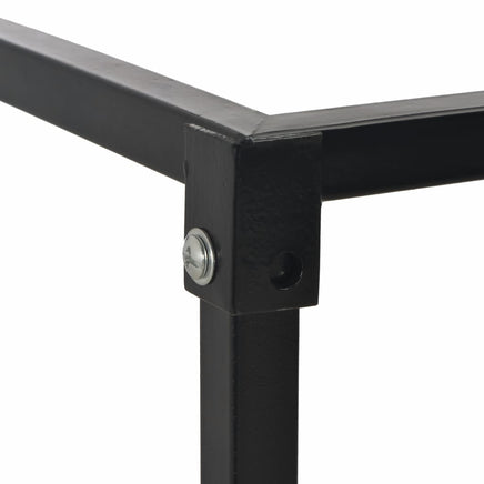 Firewood Rack with Base Black 37x37x113 cm Steel Kings Warehouse 